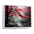 thumbnail image 2 of Designart "Red Forest Minimalist Monochrome painting III" Forest Floater Framed Wall Art Living Room, 2 of 7