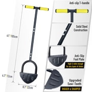 Colwelt Saw-Tooth Manual Edger,Half Moon Lawn Edger with T-Grip (38in)
