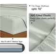thumbnail image 3 of RUVANTI 100% Cotton Percale Sheets King Size 6 Piece Set, Cooling Bed Sheets for Hot Sleepers, Deep Pocket 16”, Breathable Lightweight & Durable, Crisp Hotel Style Sheets, Ocean Breeze, 3 of 8