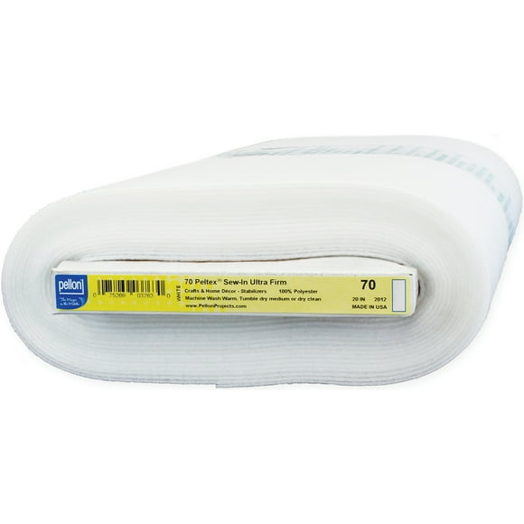 Pellon Peltex Ultra Firm Sew-In Stabilizer-White 20"X10yd 70-WHITE
