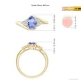 thumbnail image 4 of ANGARA Natural 1.25 ct Tanzanite Bypass Ring with Trio Diamond Accents in 14K Yellow Gold for Women (Size-8x6mm) | December Birthstone, Anniversary, Jewelry Gift for Women | Natural Tanzanite Ring, 4 of 8
