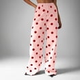 thumbnail image 5 of Women's Polka Dot Wide Leg Jeans High Waisted Straight Denim Pants Casual Loose Fit Vintage Y2K Fashion Novelty Trousers with Pockets for Daily Streetwear, 5 of 8