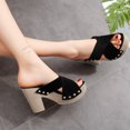 thumbnail image 5 of zttd women cross strap heel thick high-heeled flip flop open toe women's slipper a, 5 of 5