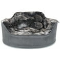 thumbnail image 2 of Precious Tails Faux Fur Princess Cat Dog Bed with Plush Bone Pillow – Small, 2 of 8
