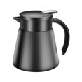 thumbnail image 1 of Termo de acero inoxidable de doble pared con aislamiento al vacío, para café, leche, té, agua, 680/880 ml, color negro, 1 of 5