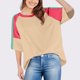 thumbnail image 5 of Tops de manga larga,Camiseta informal holgada para mujer, color liso, cuello redondo, manga corta, poliéster, ligera y cómoda, uso diario, sopatenor, 5 of 8
