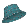 thumbnail image 3 of PAYOHTO Leafy Trellis on Teal Bucket Hats for Women Men, Beach Summer Outdoor Fisherman Hat for Boy Girl, 3 of 8