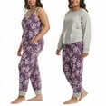 thumbnail image 5 of Karen Neuburger Women's 3-Piece Printed Soft Pajama Lounge Set (Purple, M), 5 of 7