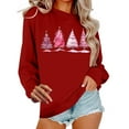 thumbnail image 2 of HOMBOM Winter Sweatshirts for Women Essentials Wine Merry Crewneck Christmas Tree Ladies Sweatshirt Cozy, 2 of 6
