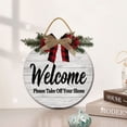 thumbnail image 2 of Eveokoki 12" Welcome Remove Your Shoes Sign- Take Off Your Shoes Door Sign,Please Take Your Shoes Off Sign Shoes Off Hanging Wood Plaque For Home Front Porch Door Decoration, 2 of 5