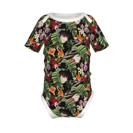 

Gaeub Watercolor Tropical Flowers Print Infant Climbing Onesie Toddler Outfit Newborn Baby Bodysuit Baby Boy Girl Clothes -3 Months