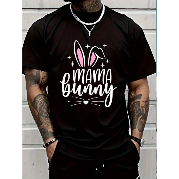 100% Cotton Mama Bunny Shirt Mom Womens Pregnancy Matching Family Easter T-Shirt Graphic T-shirts for men and women