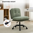 thumbnail image 5 of JURANYAZHU Office Chair,Height-Adjustable Swivel with Wheels,Short Plush Fabric Armless Vanity Chair for Home Office,Green, 5 of 6