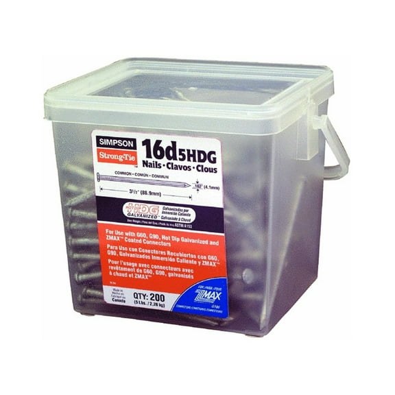 Simpson Strong Tie 16D5HDG Structural Connector 3-1/2-Inch by .162-Inch 8-Gauge Smooth Shank Hot-Dip Galvanized Nails