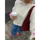 thumbnail image 5 of Suéter de punto para mujer, suéter informal holgado con cuello redondo, jersey con cordones y hombros descubiertos, otoño e invierno 2024, nuevas prendas de punto, 5 of 5