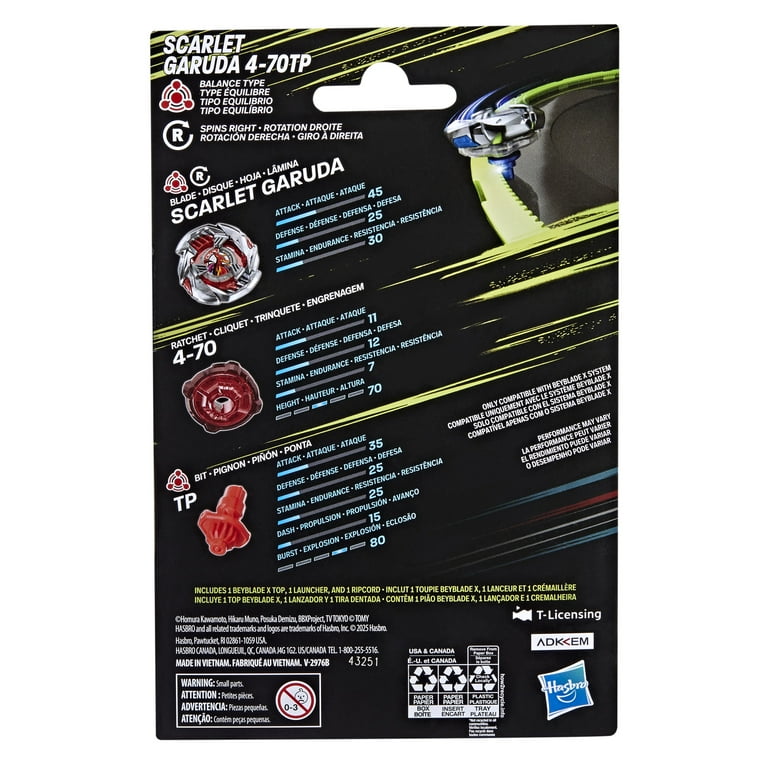 Beyblade X Scarlet Garuda 4-70TP BX Starter Pack Set with Balance