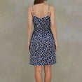 thumbnail image 4 of WRKEKC Floral Dress for Women Polka Dot V Neck Spaghetti Strap Side Tie Wrap Mini Versatile Casual Wear Soft, 4 of 7