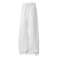 thumbnail image 4 of lcziwo Mens Cargo Work Pants Beach Comfortable Drawstring Pants with Pockets Big and Tall Summer Relaxed Fit Construction Pants White XXXL, 4 of 5