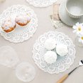 thumbnail image 1 of 100 PCS Round White Paper Doilies, Lace Doilies Food Grade Paper Placemats - 8", 1 of 5