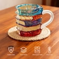 thumbnail image 3 of Taza de libro pintada a mano, diseño de vidrio 3D, novedosa taza de café con libros apilados, regalo literario para profesores y amantes de los libros., 3 of 7