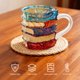 thumbnail image 3 of Taza de libro pintada a mano, diseño de vidrio 3D, novedosa taza de café con libros apilados, regalo literario para profesores y amantes de los libros., 3 of 6