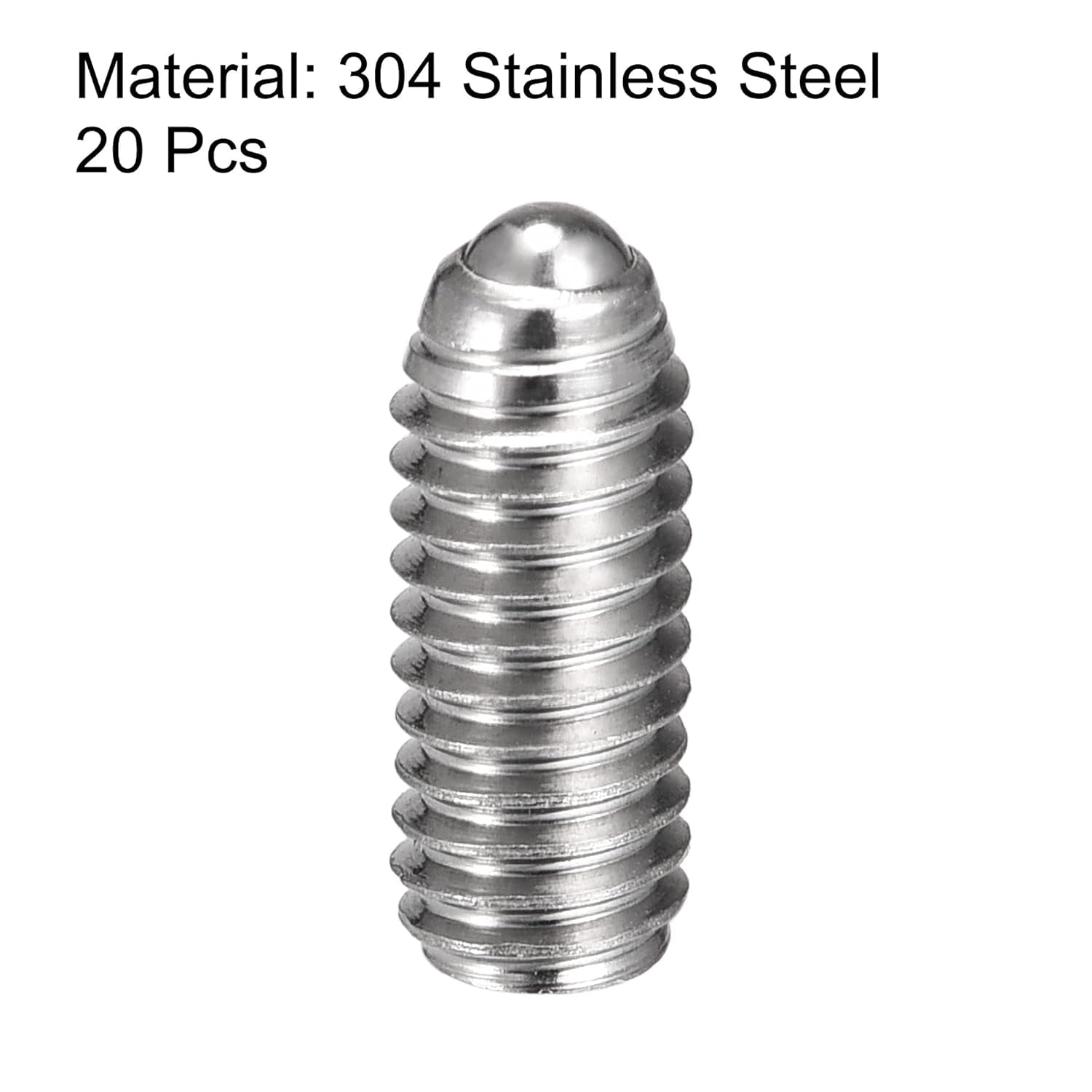 RGHJAR-Ball Point Set Screws, M4 x 10mm 304 Stainless Steel Metric Spring Hex Socket Screw 20pcs