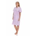 thumbnail image 2 of Dream8teen Women's Snaps Front Closure House Dress Sleeveless Woven Housecoat Duster Lounger Robe 2010 Purple Lace Trim 3X-Large, 2 of 5