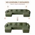 thumbnail image 6 of Modern Armless Loveseat, Green Boneless Corduroy Couch for Small Spaces, Compact Apartments or Living Rooms, No Assembly Required, 6 of 7