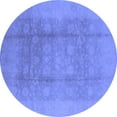 thumbnail image 1 of Ahgly Company Machine Washable Indoor Round Oriental Blue Industrial Area Rugs, 8' Round, 1 of 4