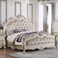 Acme Furniture Ragenardus Queen Bed, PU & Vintage Oak - Walmart.com