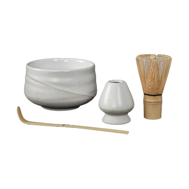 yuksok 4 Packs Matcha Set Tea Ceremony Matcha Scoops Tea Art Utensils Tea Spoon Ceramic white