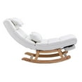 thumbnail image 5 of Modern Rocking Chair, PU Upholstered Glider Chair for Nursery, Comfy Recliner Chair with Retractable Footrest, Nursery Glider for Living Room, Bedroom, White, 5 of 7