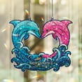 thumbnail image 2 of Lotusprinthandmade Dolphin Couple Custom Shape Star Hologram Ornament 5in, Dolphin Couple Decorative Ornament, 2 of 4