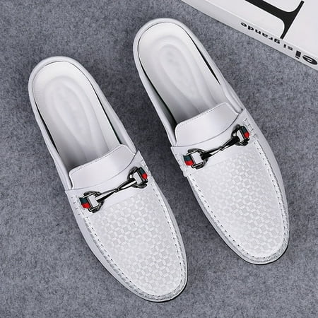 

hotio 2024 Men s Lightweight and Breathable Retro Style Moc Toe Backless Mule Shoes -Slip Ons for Indoor/Outdoor Walking