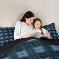thumbnail image 5 of Homewish Blue Checkered Queen Comforter Set,Minimalist Plaid Bedding Sets,Geometric Grid Print Bedding Comforter Set For Girls Teens,Breathable Home Decor Reversible,3 Pieces, 5 of 8