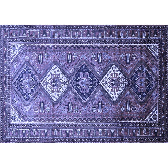 Ahgly Company Machine Washable Indoor Rectangle Persian Blue Traditional Area Rugs, 2' x 3'