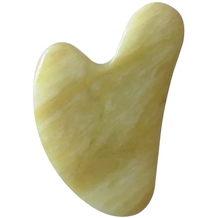 Gua Sha Facial Tool Guasha Board Natural Jade Stone for SPA Acupuncture Therapy Trigger Point Treatment Gua Sha Scraping Massage Tool Facial Beauty Roller Skin Care Tools (G-Yellow)