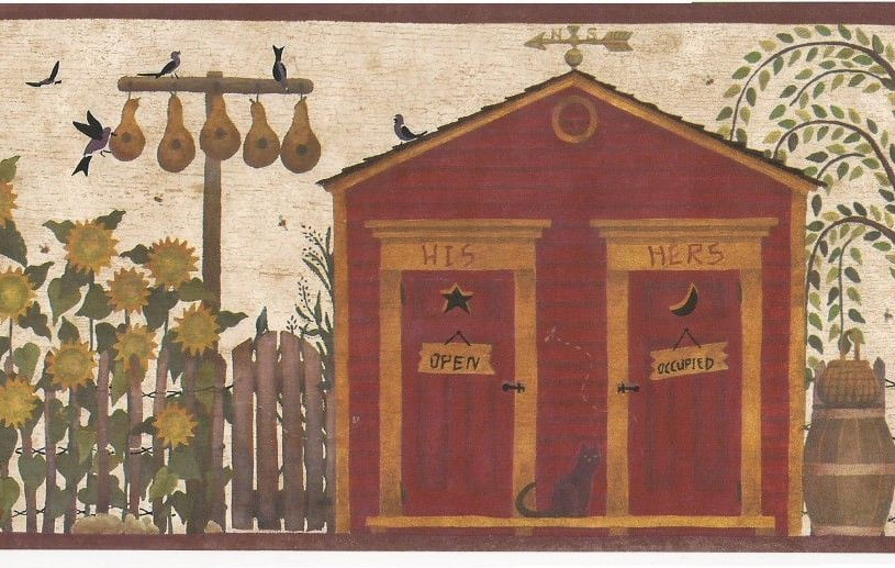 879070 Folk Art Outhouse Wallpaper Border HA61063b - Walmart.com