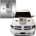 thumbnail image 2 of Greenyef Graphics We The People Betsy Ross Flag 1776 Distressed American USA US Flag Hood Vinyl Decal Sticker Preamble of The US Constitution fits most Pickup Trucks (23" x 36", Dark Gray), 2 of 8