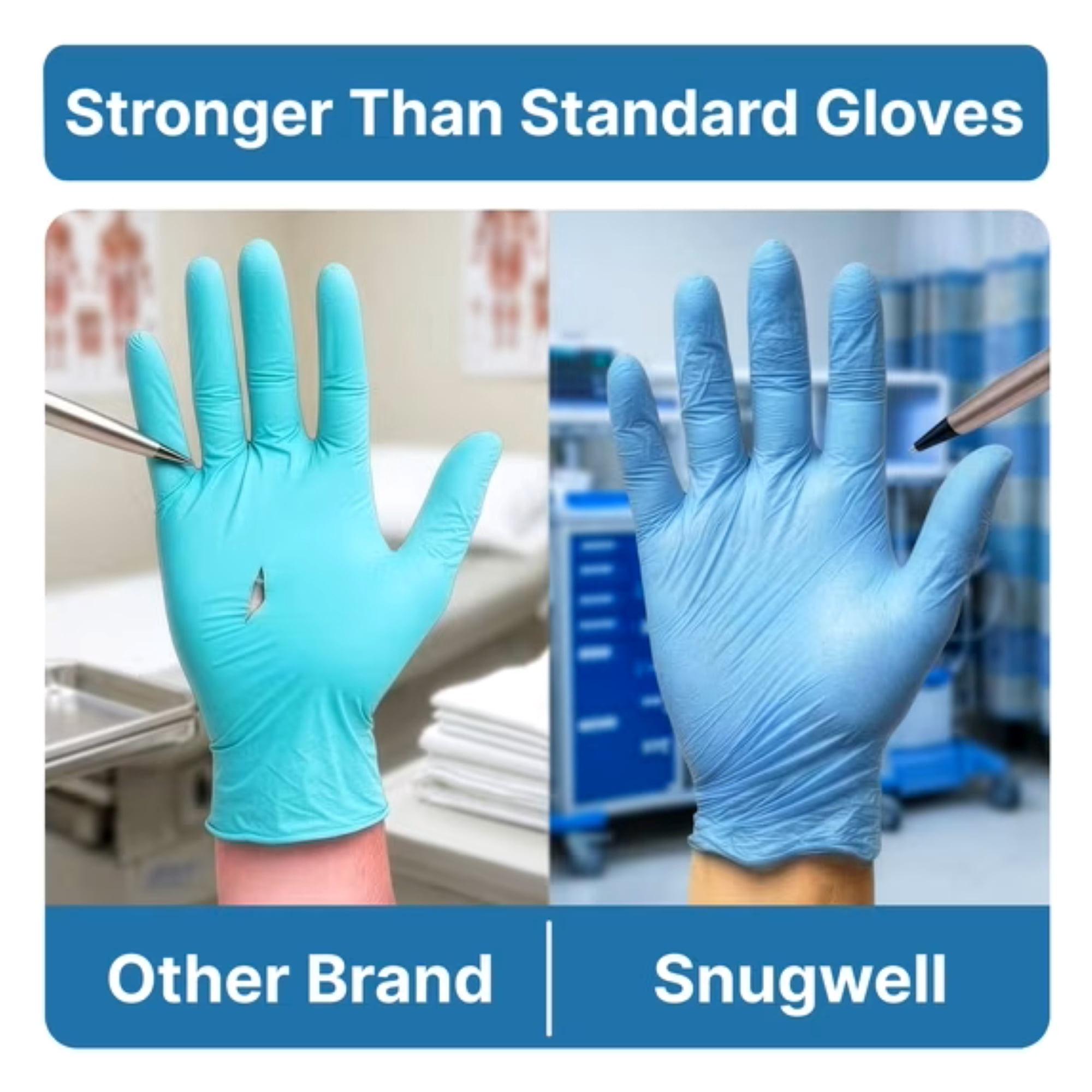 Snugwell Vinyl Gloves Latex-Free & Powder-Free Disposable Gloves (X-Large) 1000 Count