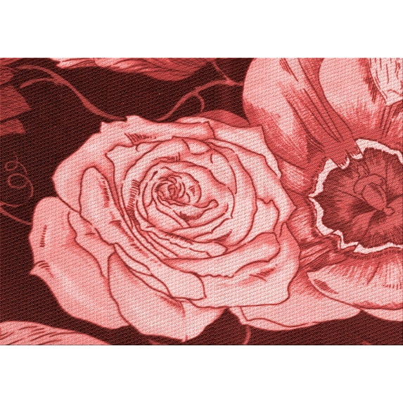 Ahgly Company Machine Washable Indoor Rectangle Transitional Light Coral Pink Area Rugs, 2' x 4'