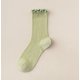 thumbnail image 1 of Calcetines de algodón peinado de color sólido de primavera y verano, cómodos, transpirables, de malla, con orejas de madera, medias de algodón fino, 1 of 6