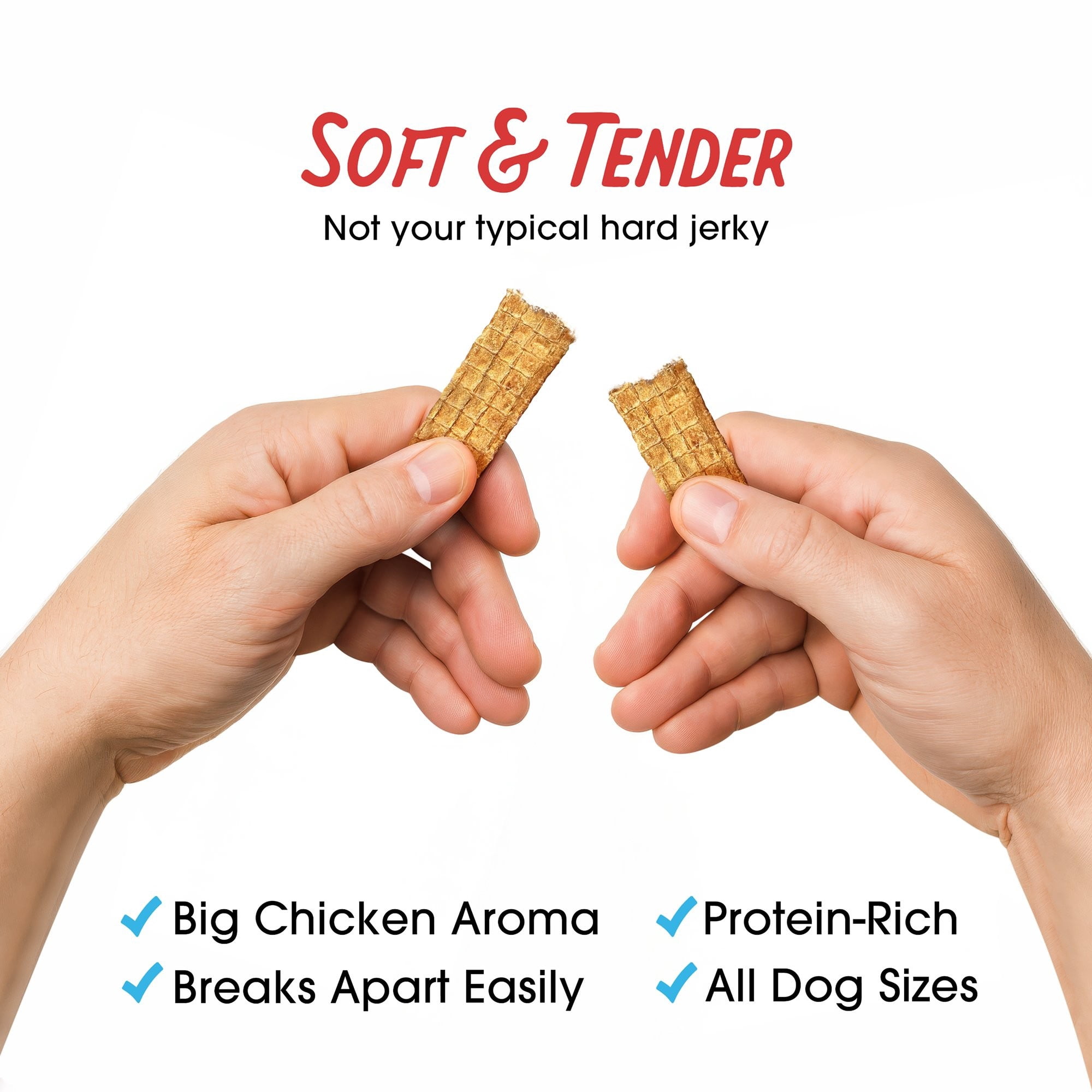 Farmland Traditions Dogs Love Chicken Jerky Dog Treats, Premium Two-Ingredient Dog Jerky with USA-Raised, Human-Grade Chicken & No Antibiotics Ever, 3-Pound Bag