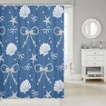 thumbnail image 2 of Manfei 3D Cartoon Shell Print Shower Curtain 72Wx72L,Ribbon Dreamy Bowtie Bathroom Curtain, 2 of 5