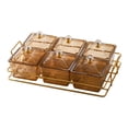 thumbnail image 3 of Plato de postre de frutos secos, contenedor de almacenamiento de alimentos para sala de estar y comedor. Marrón, 3 of 9