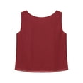 thumbnail image 4 of Yartina Womens Summer Dressy Chiffon Blouses Round Neck Sleeveless Tunic Tops Office Work Shirts Top Burgundy XL, 4 of 7