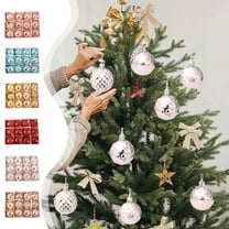 Christmas Ornaments Set, 12 Pack Champagne Gold Decorative Balls with Shiny, Matte and Textured Finishes, Shatterproof Christmas Tree Baubles for Holiday and Home Décor