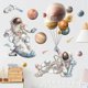 thumbnail image 1 of Cartoon Funny Astronaut Wall Stickers for Kids room Children Bedroom Kindergarten Wall Decor Removable Vinyl DIY Wall Decals for, 1 of 4