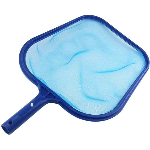 Red de malla fina de alta resistencia para una limpieza eficiente, rastrillo para hojas de piscina de calidad profesional de color azul