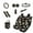 Skeleton, variant on Jeiento Music Note Car Accessories Sets with Car Seat Covers Steering Wheel Cover Seatbelt Shoulder Pad Trash Can Auto Rear View Mirror Covers Coasters Keychain Lipstick Holder 13 PCS Car Decor